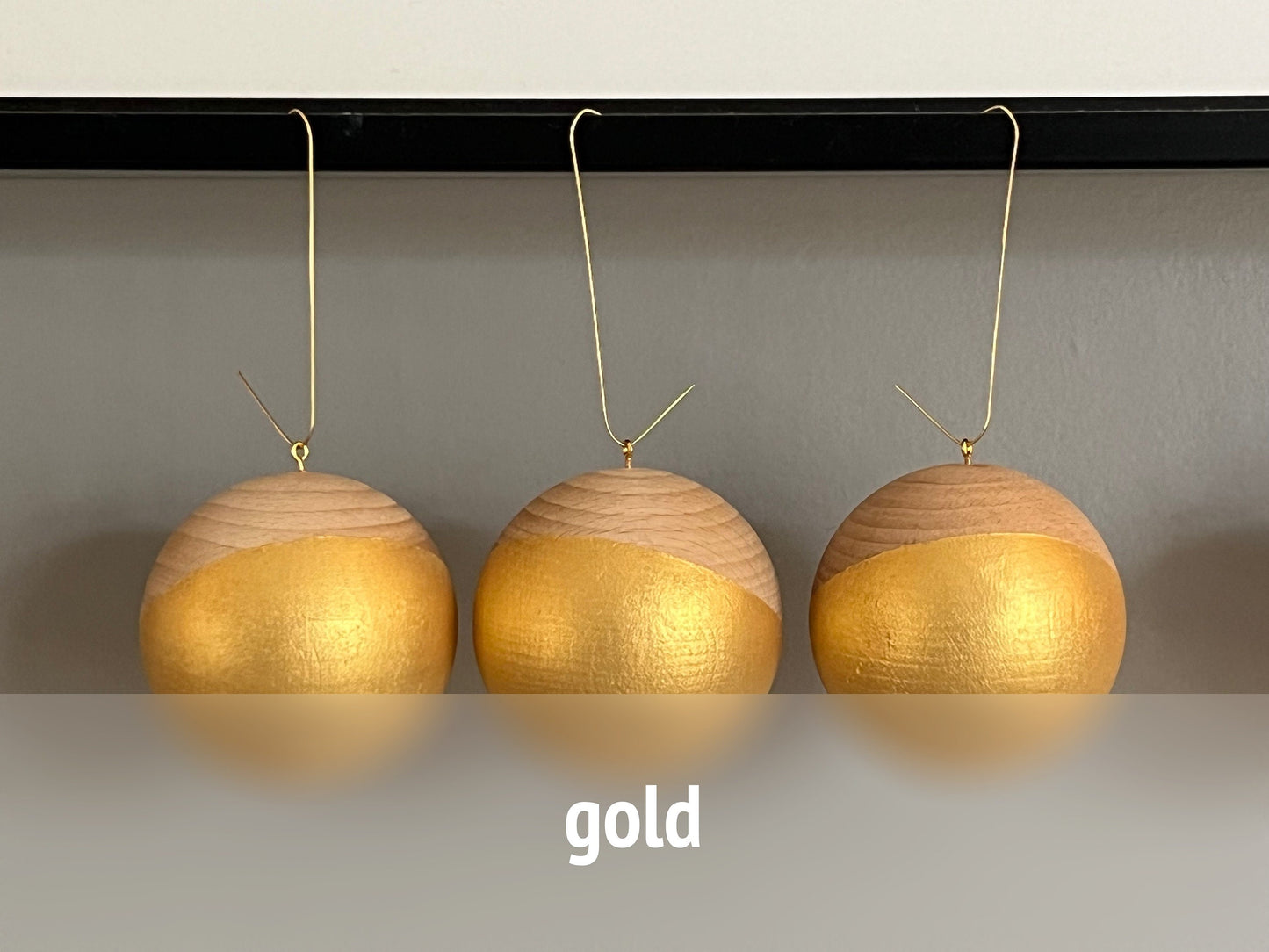 3 Wooden Baubles Set - Single Colour | Minimalist Christmas | Painted Wood Bauble | Scandi Decor | Handmade |Sustainable Hardwood Chrismas