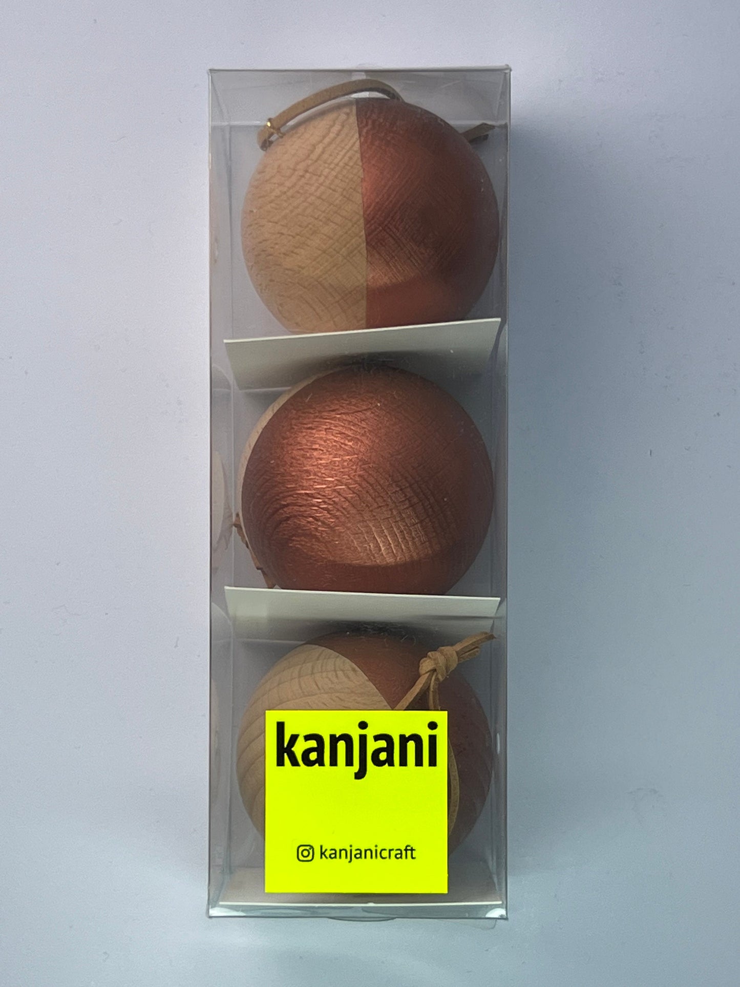 3 Wooden Baubles Set - Single Colour | Minimalist Christmas | Painted Wood Bauble | Scandi Decor | Handmade |Sustainable Hardwood Chrismas