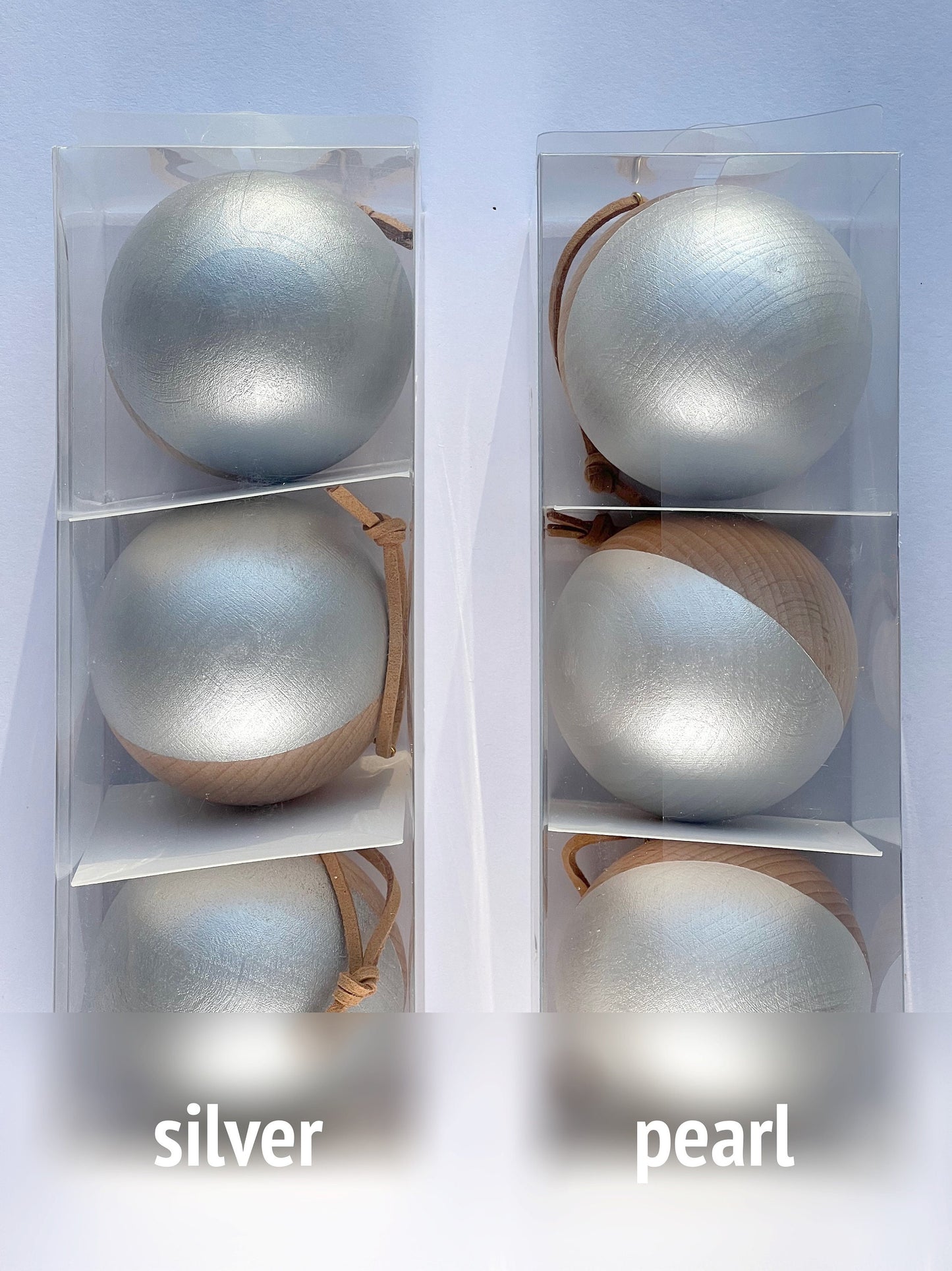 3 Wooden Baubles Set - Single Colour | Minimalist Christmas | Painted Wood Bauble | Scandi Decor | Handmade |Sustainable Hardwood Chrismas