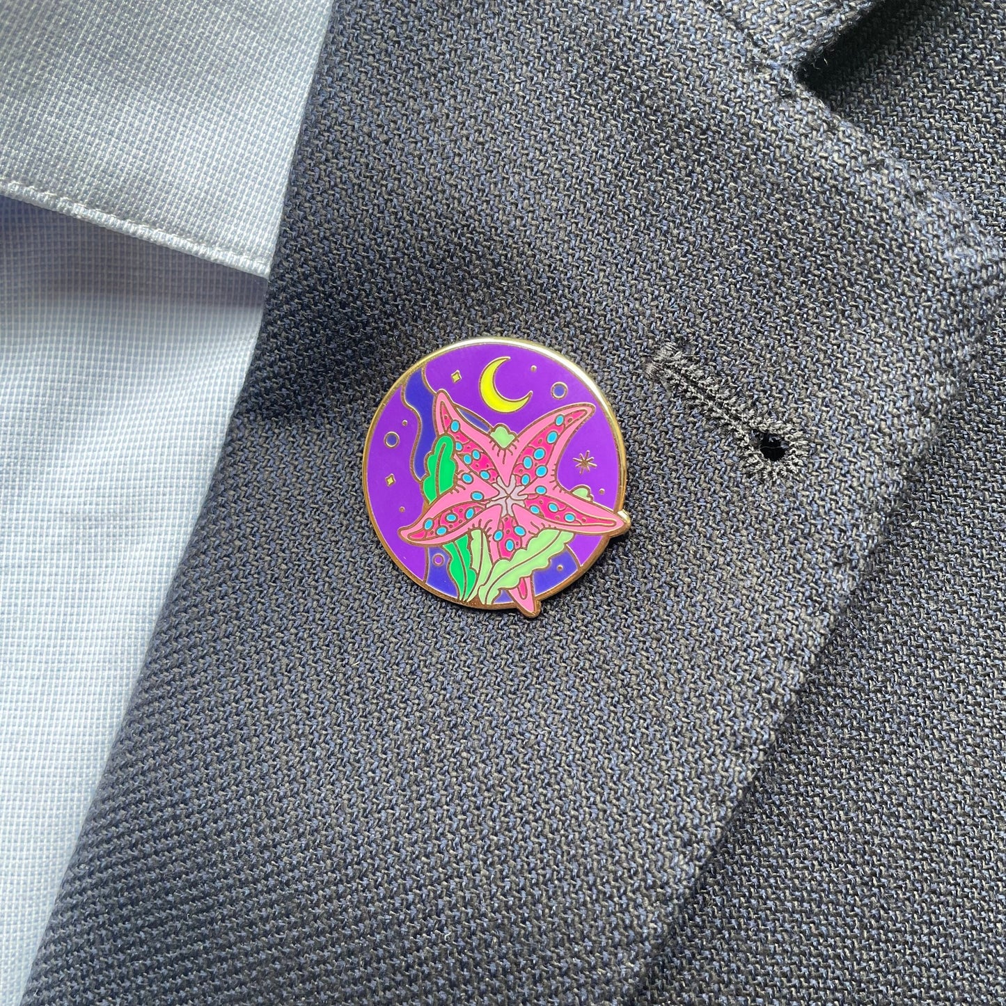Starfish Sea star Enamel pin gift badge, sea witch gift, nature, marine, sea creatures, lunar, cosmic
