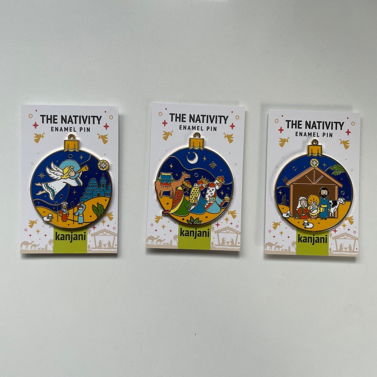 Nativity Enamel pin gift, ornament, bauble, keychain, fridge magnet, Magi, 3 wise men, kings, Christmas, Tree
