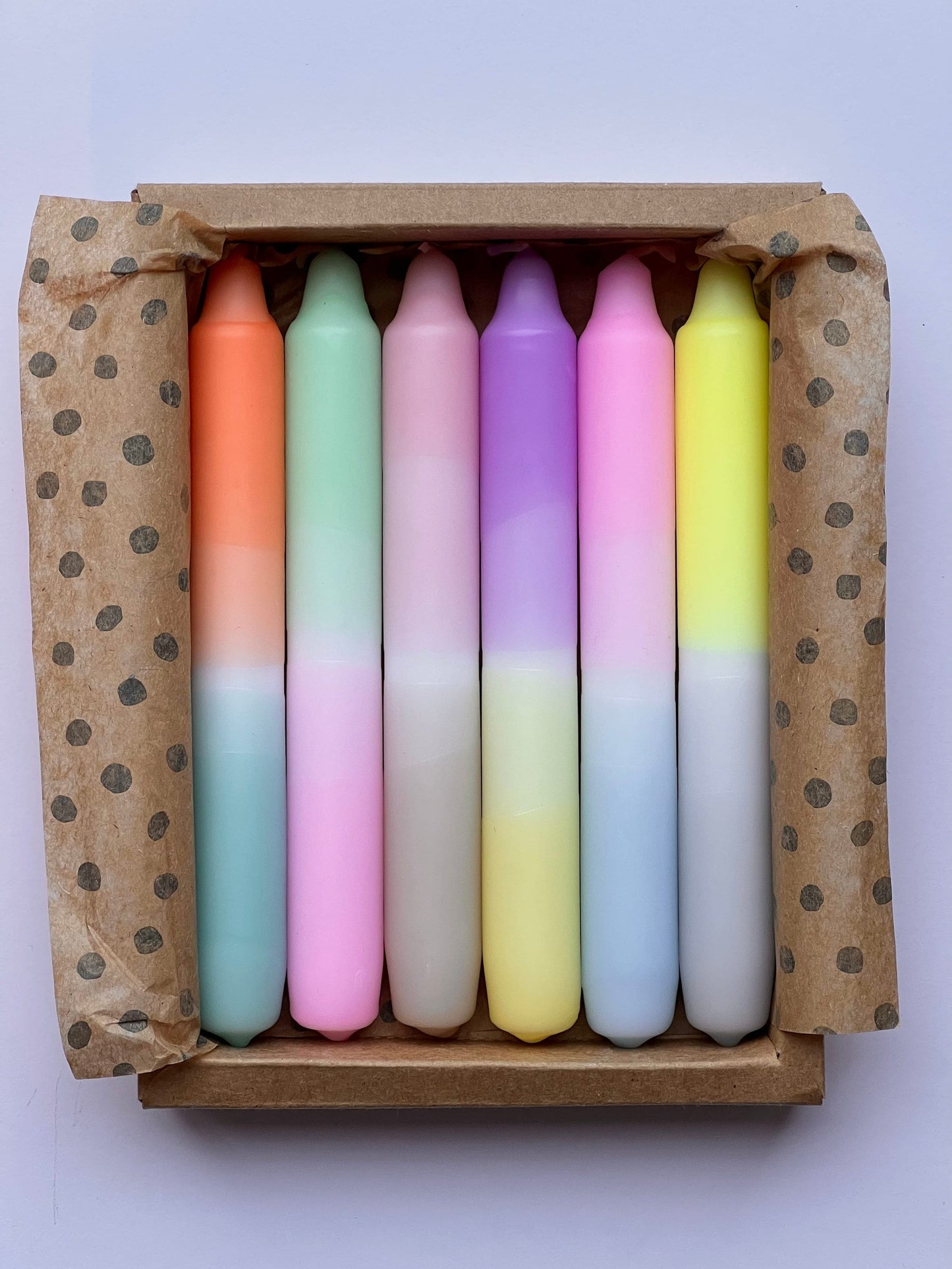 2 Orange and Purple Neon Dip Dye Candles | Gift for her | Bridesmaid Gift | Birthday gift | Pillar | Housewarming gift | Fun gift Neon decor