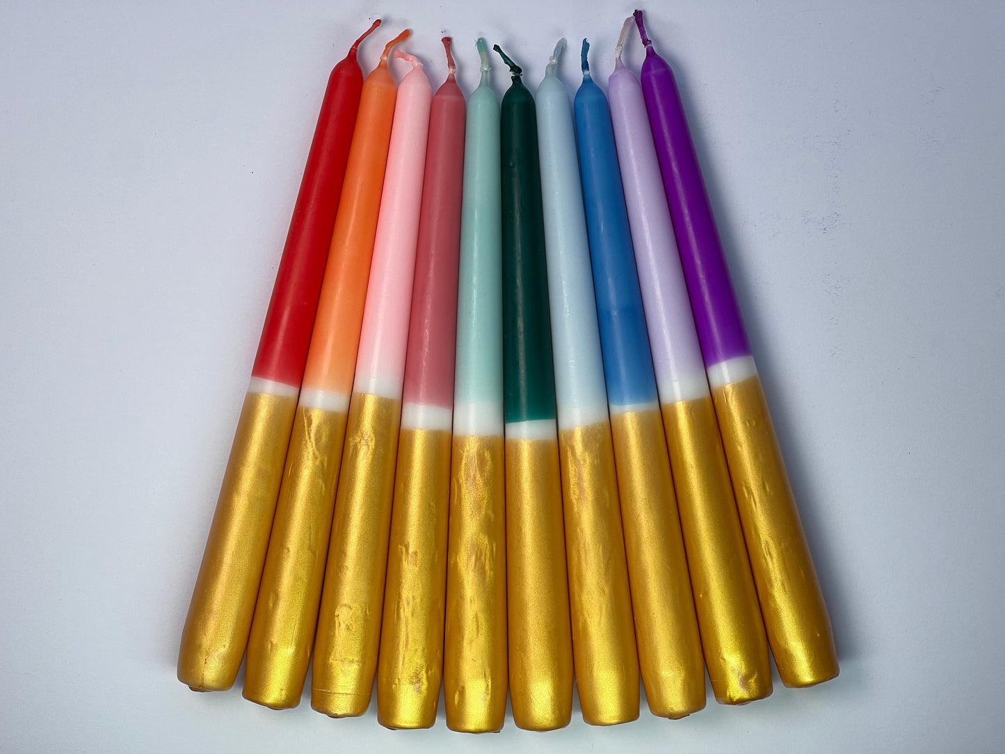 2 Orange and Purple Neon Dip Dye Candles | Gift for her | Bridesmaid Gift | Birthday gift | Pillar | Housewarming gift | Fun gift Neon decor