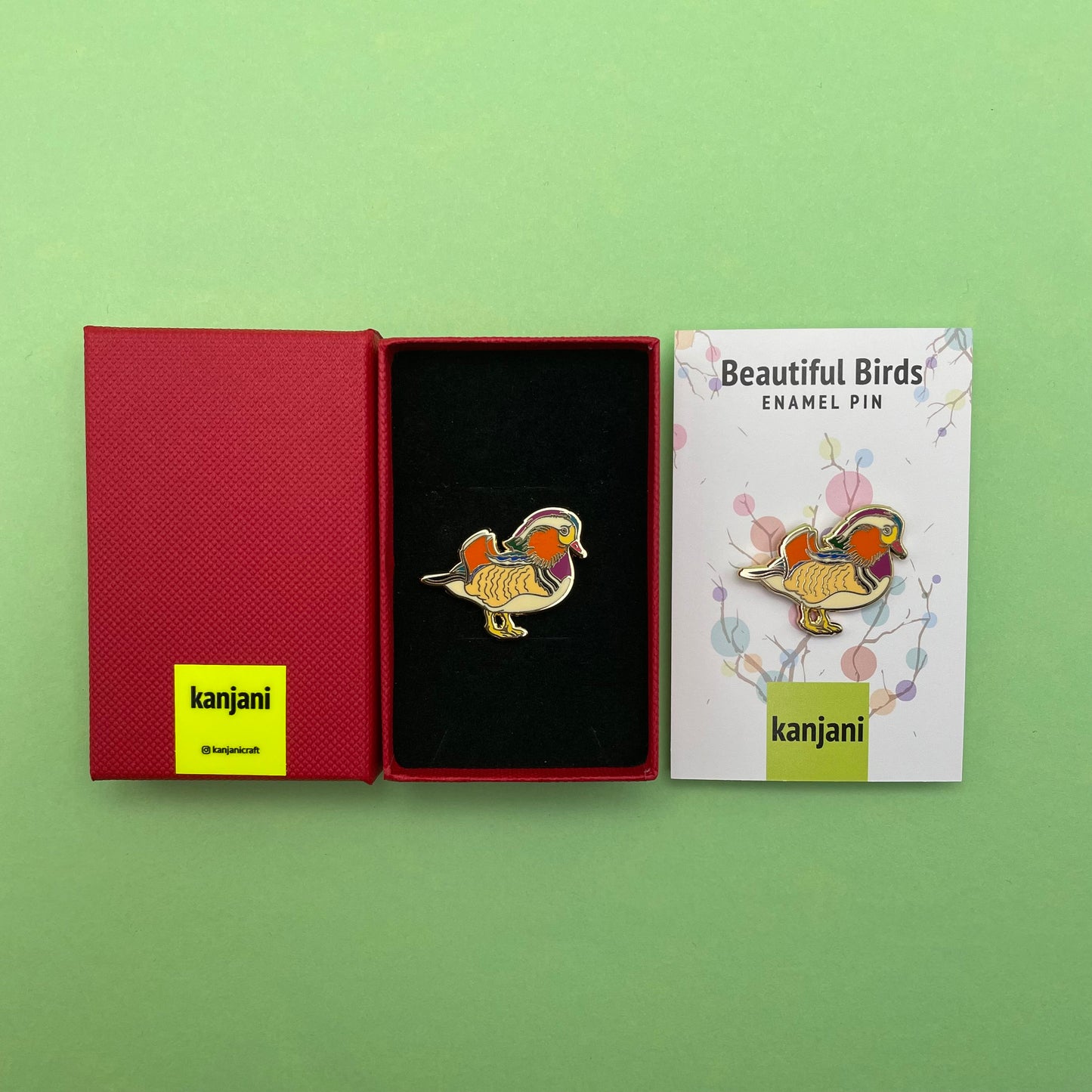 Mandarin Duck bird Enamel pin gift, Lapel Badge, Brooch, gift him. Her. Wood duck, hunting, goose