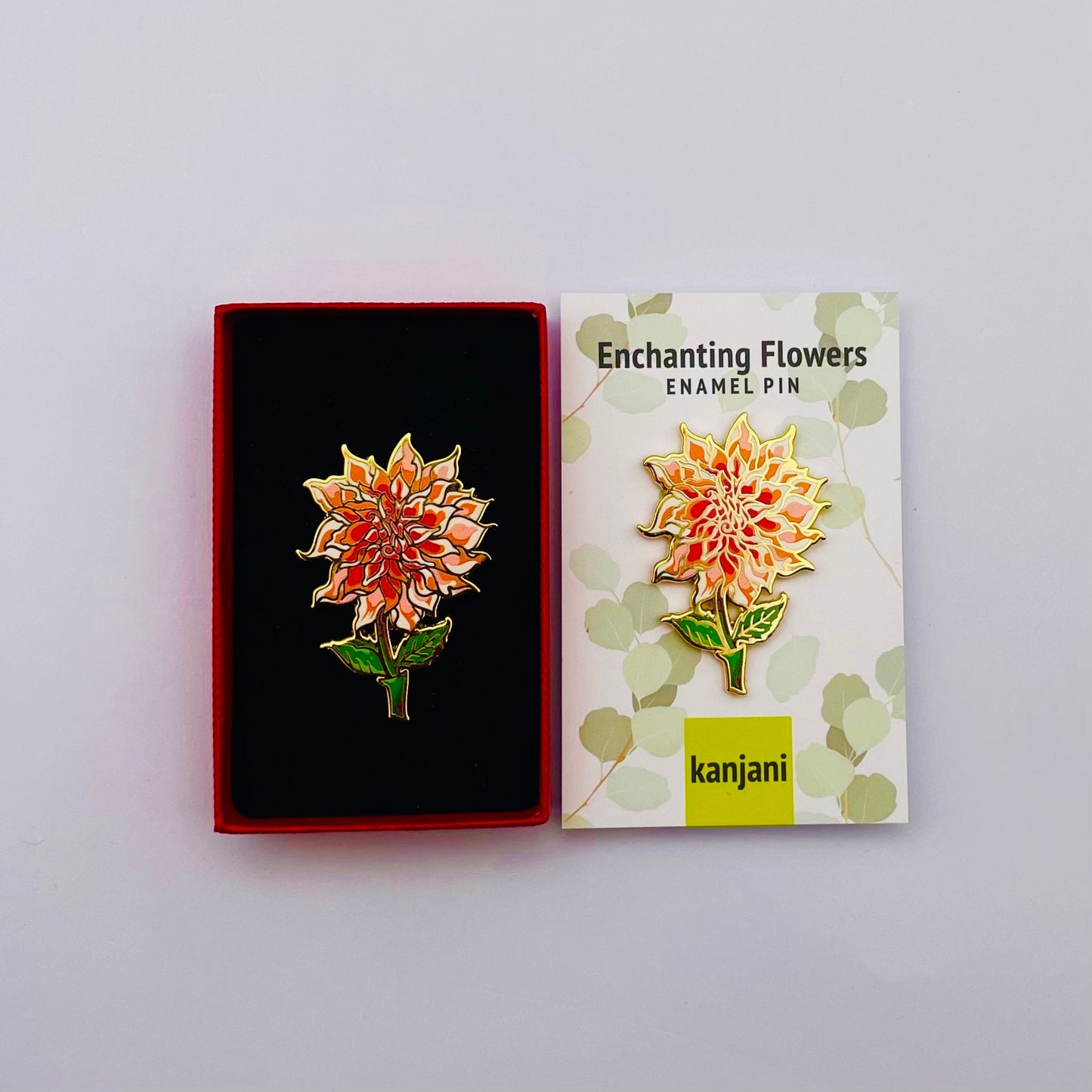 Dahlia Enamel pin gift Badge, Flower floral Gift under 20, Mothers Day