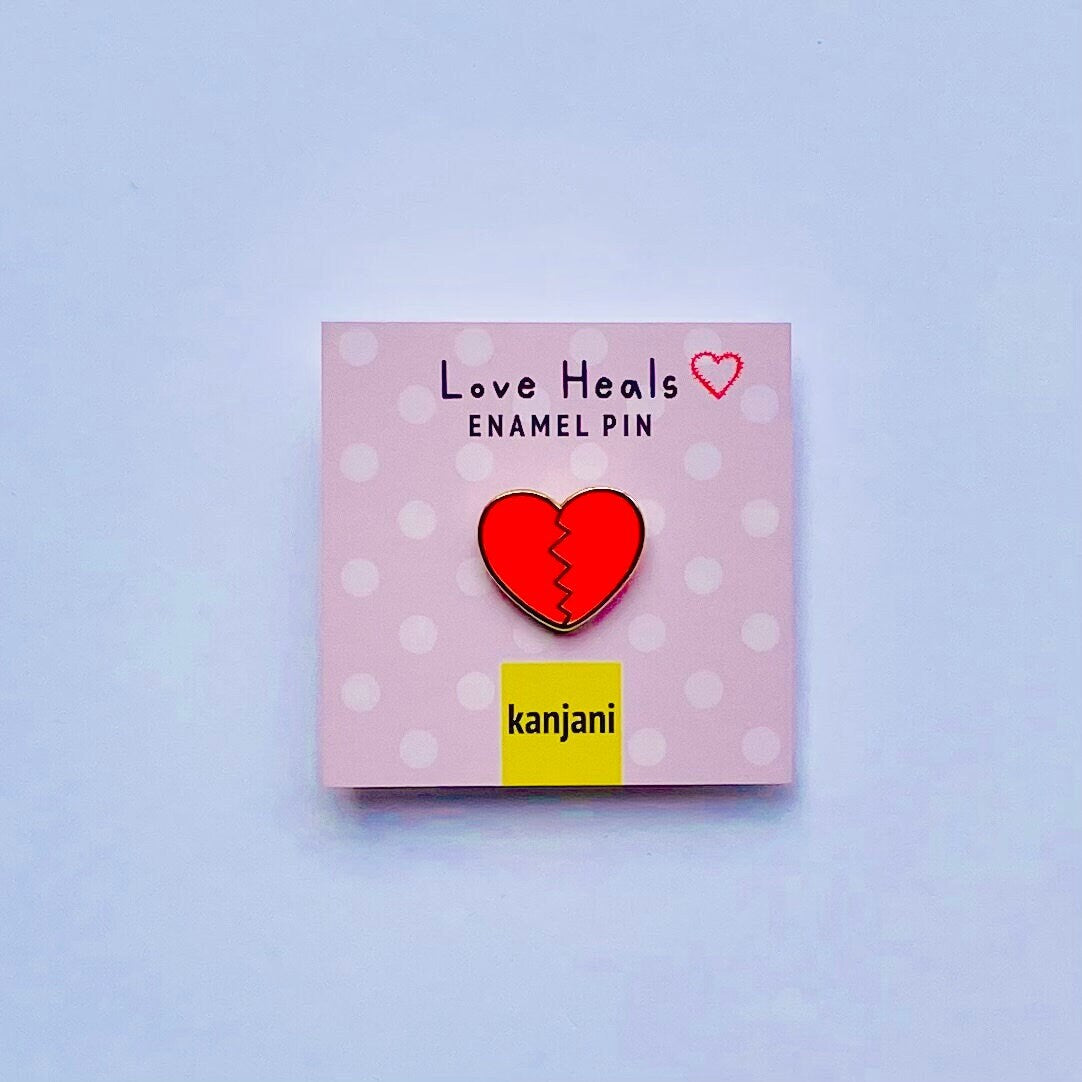 Heartbreak broken heart mini enamel pin | Gift under 10 | Valentine | Galentines l Self love | Affirmation | Friend on the mend Healing