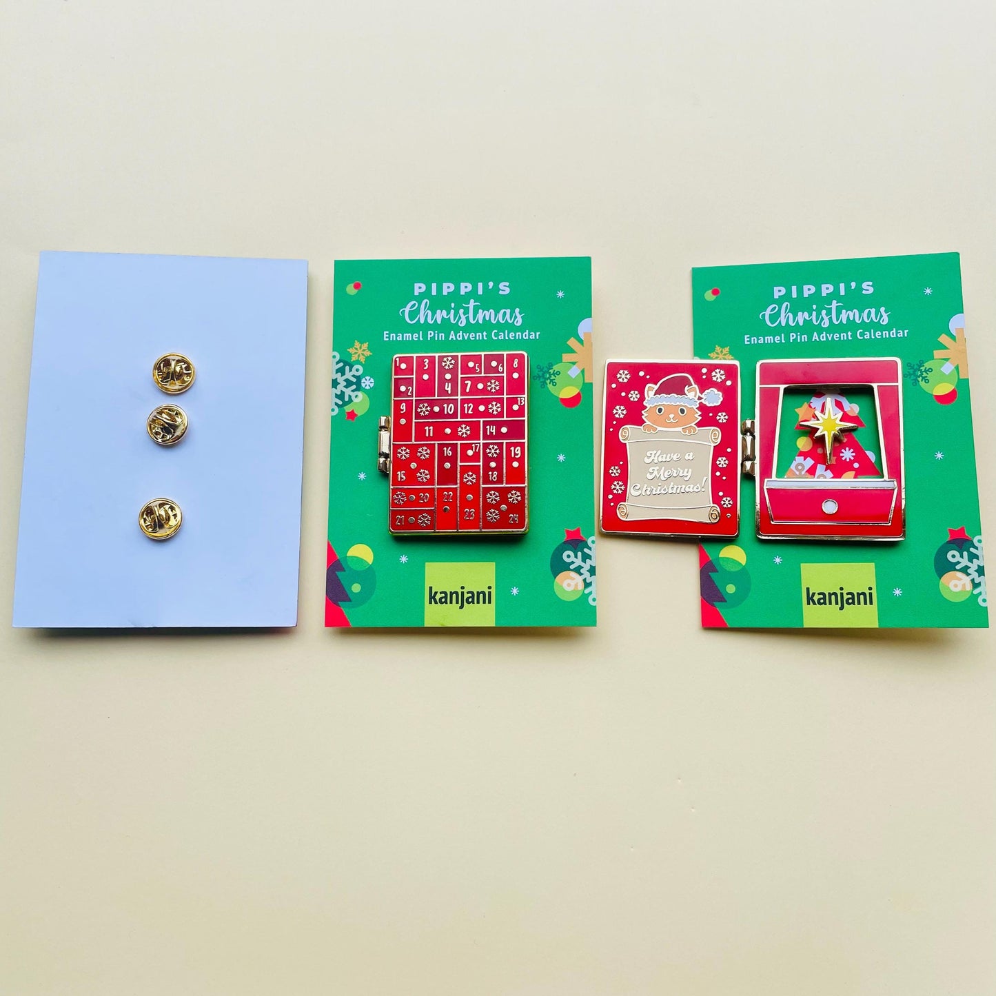 Christmas tree with star Mini cute enamel pin, Christmas gift, Christmas lanyard badge, gift under 15, Advent Calendar Stocking stuffer