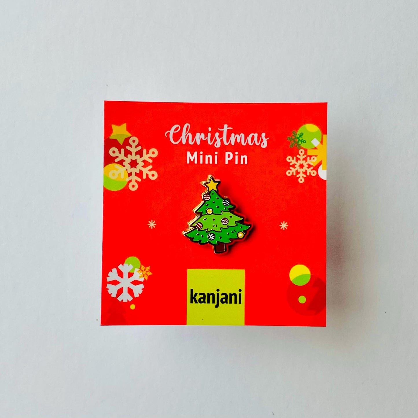 Christmas tree with star Mini cute enamel pin, Christmas gift, Christmas lanyard badge, gift under 15, Advent Calendar Stocking stuffer