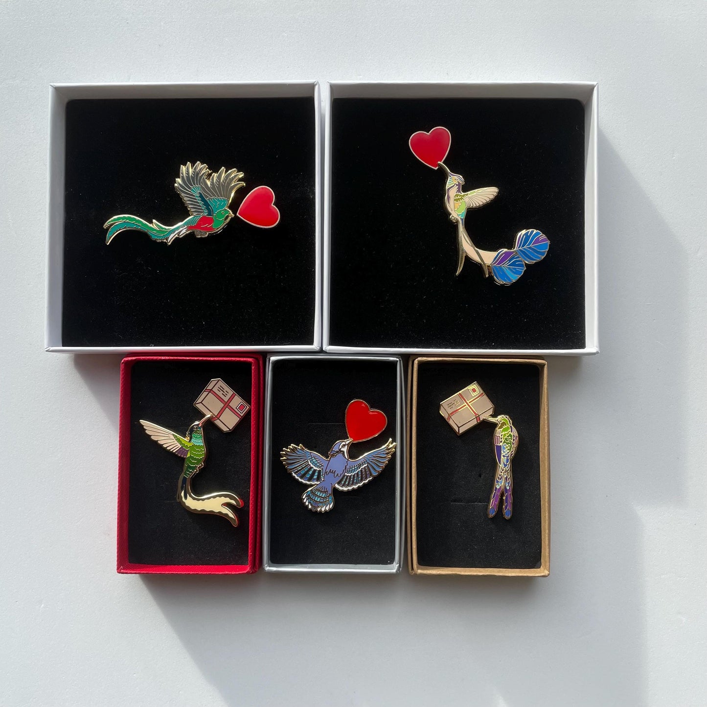Quetzal bird Pin & Keychain set, Guatemala, gift for her, him