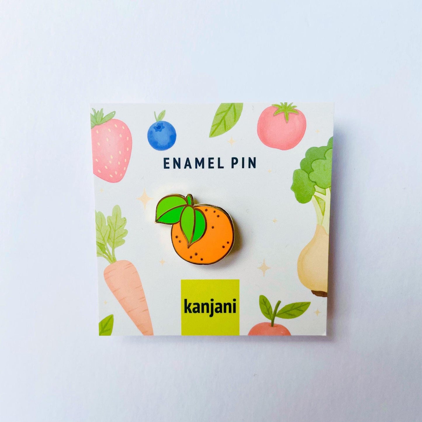 Orange clementine gold hard enamel lapel pin badge
