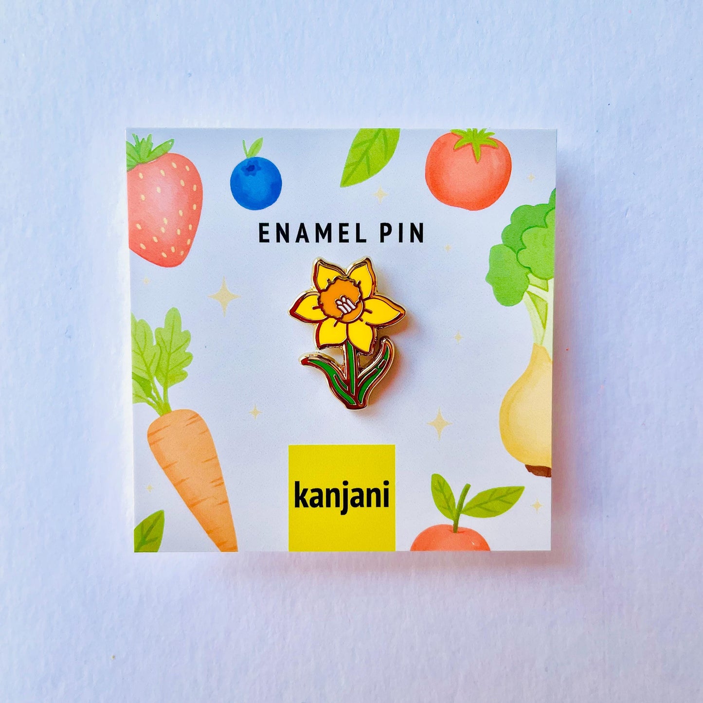 Daffodil gold hard enamel pin lapel badge