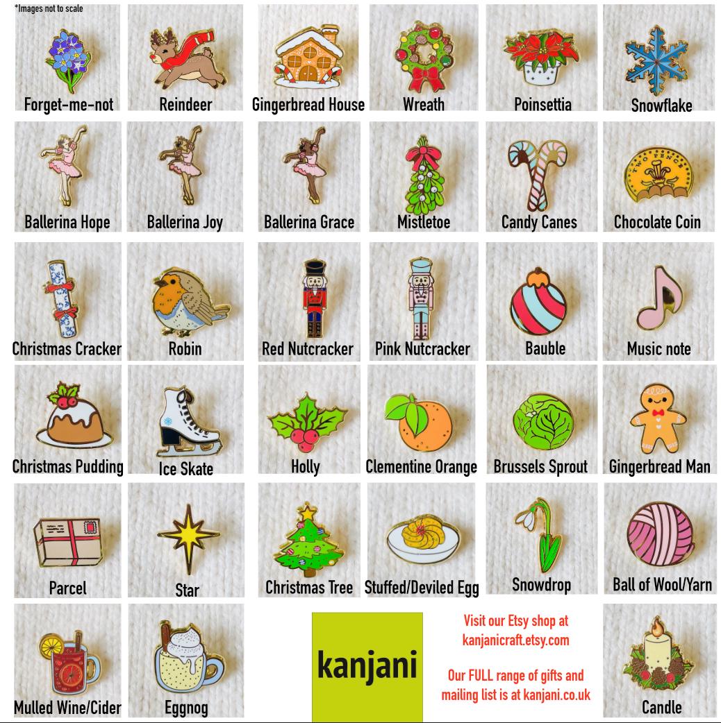 24-Pin Custom Christmas Enamel Mini Pin Advent Calendar – DIY Surprise Gift Box, Stocking Stuffer, Festive Party Game