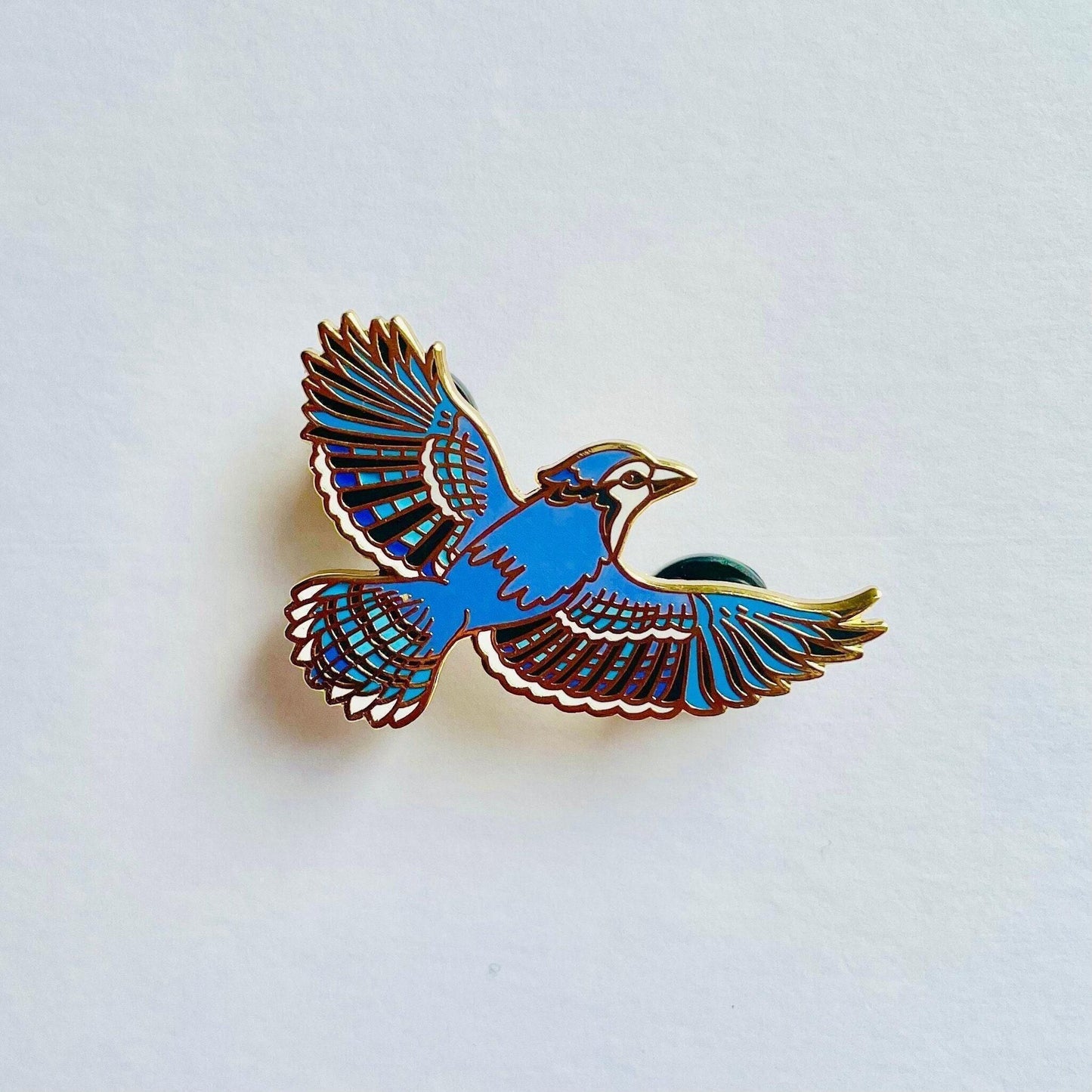Blue jay enamel pin