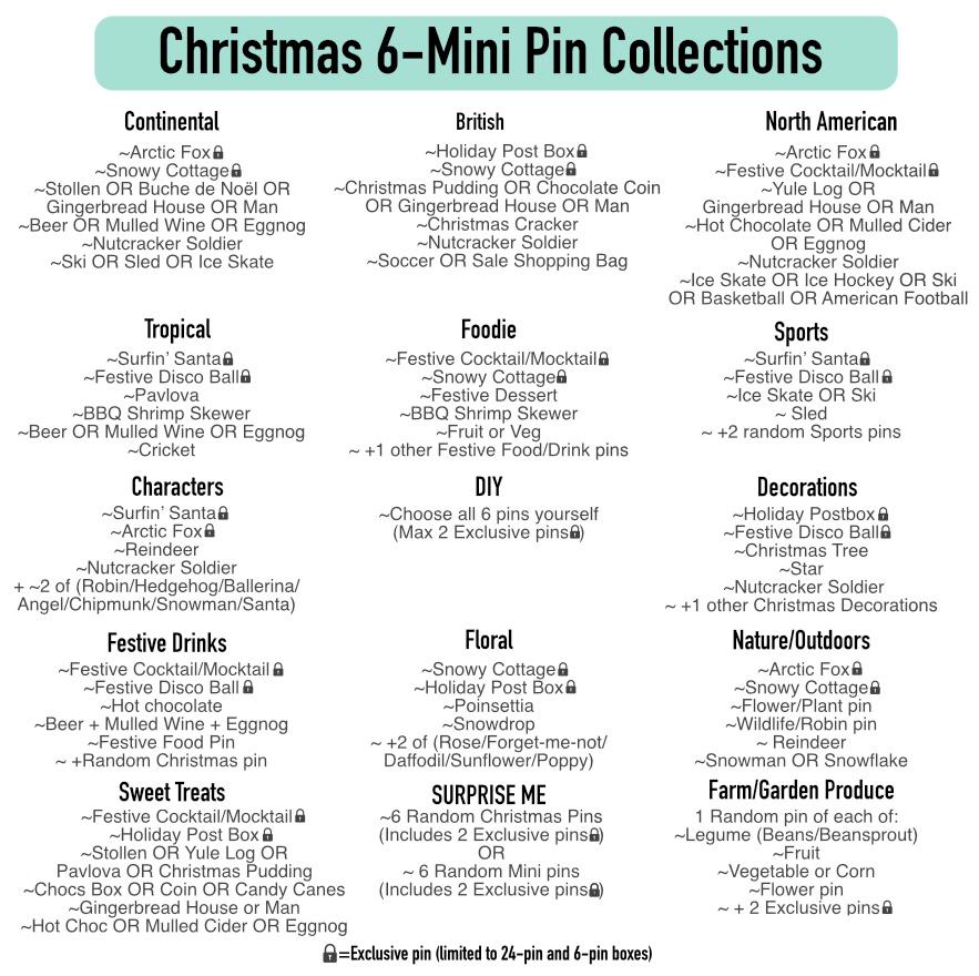 6-Pin Christmas Enamel Mini Pin Gift Box – Custom Mini Pin Surprise, Advent Party Game, Stocking Stuffer Gift
