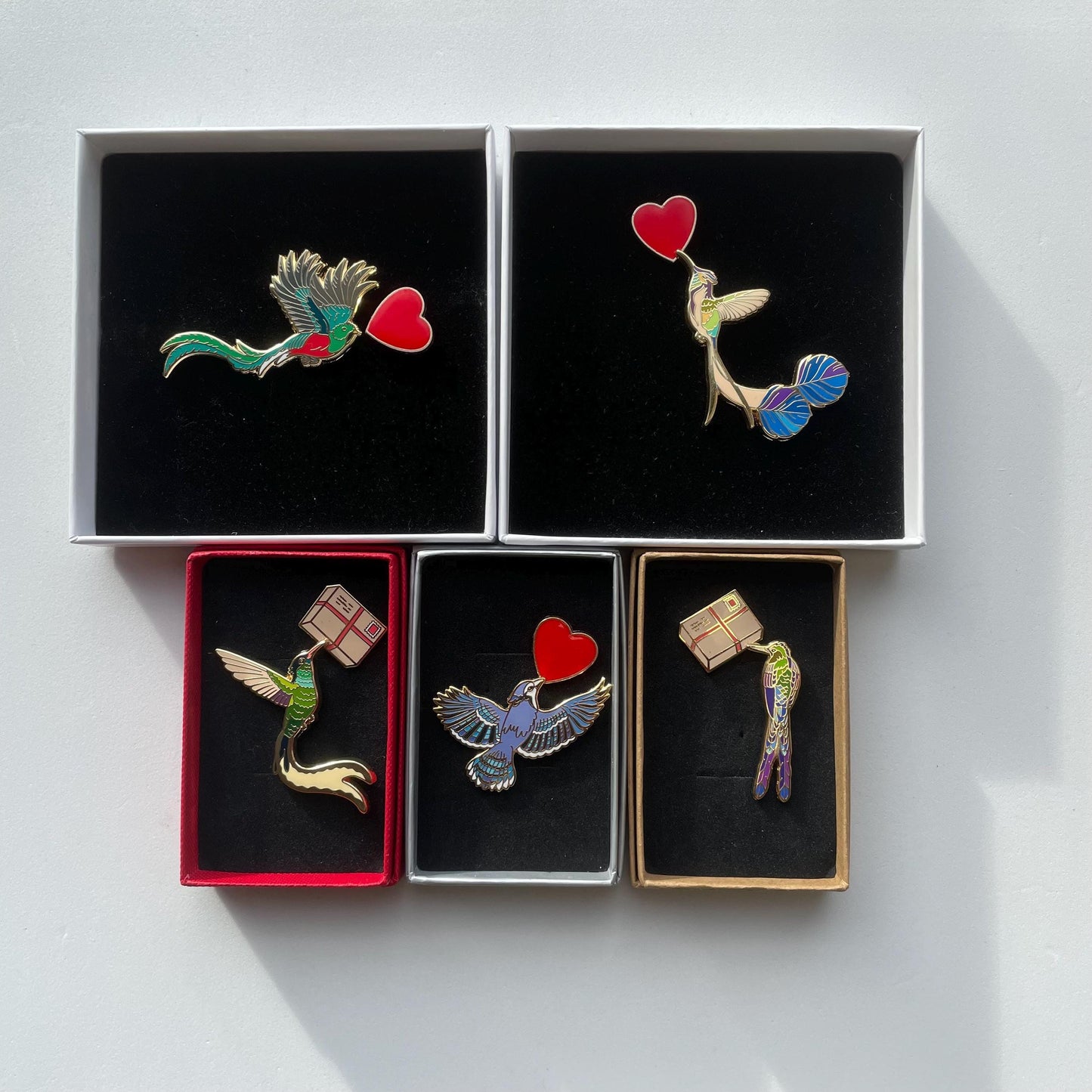 Quetzal bird Pin & Keychain set, Guatemala, gift for her, him