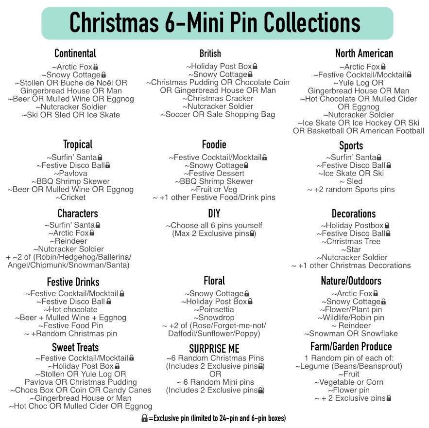 6 Pin Christmas Gift Box – Custom Enamel Pins, Hard Gold Lapel Pins, Stocking Stuffer, K-pop Collector Set