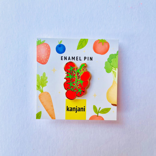 Tomato stem gold enamel pin lapel badge