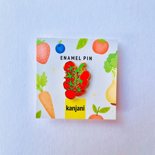 Tomato stem gold enamel pin lapel badge