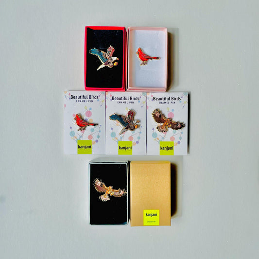 Bald Eagle Pin: Gold Hard Enamel Bird Brooch (1.5 inch), Christmas gift, stocking stuffer, Advent calendar