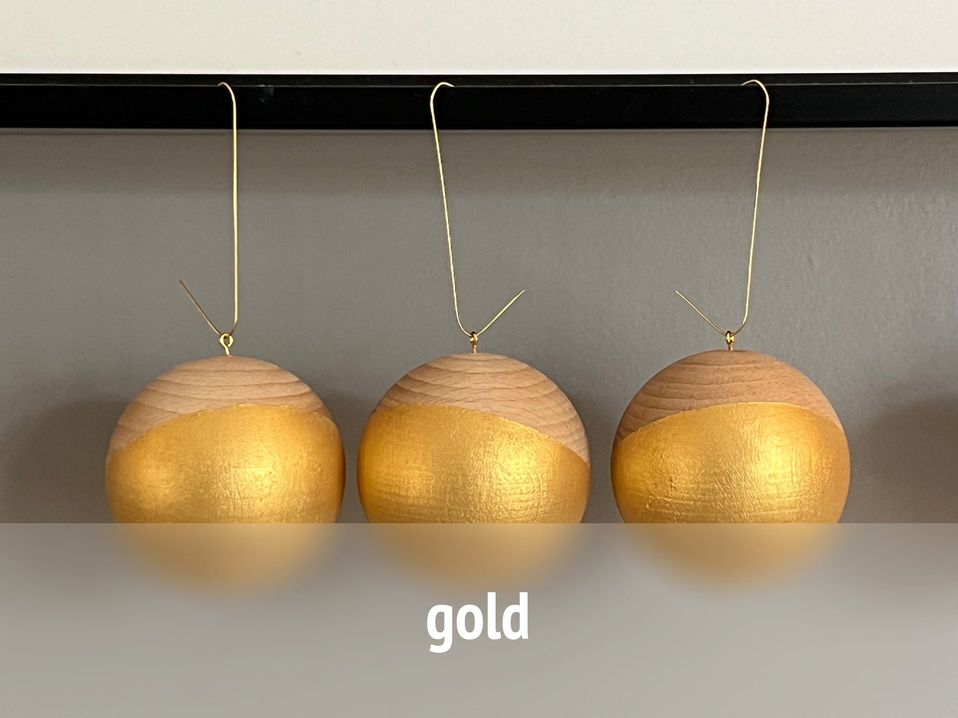 3 Wooden Baubles Set - Single Colour | Minimalist Christmas | Painted Wood Bauble | Scandi Decor | Handmade |Sustainable Hardwood Chrismas