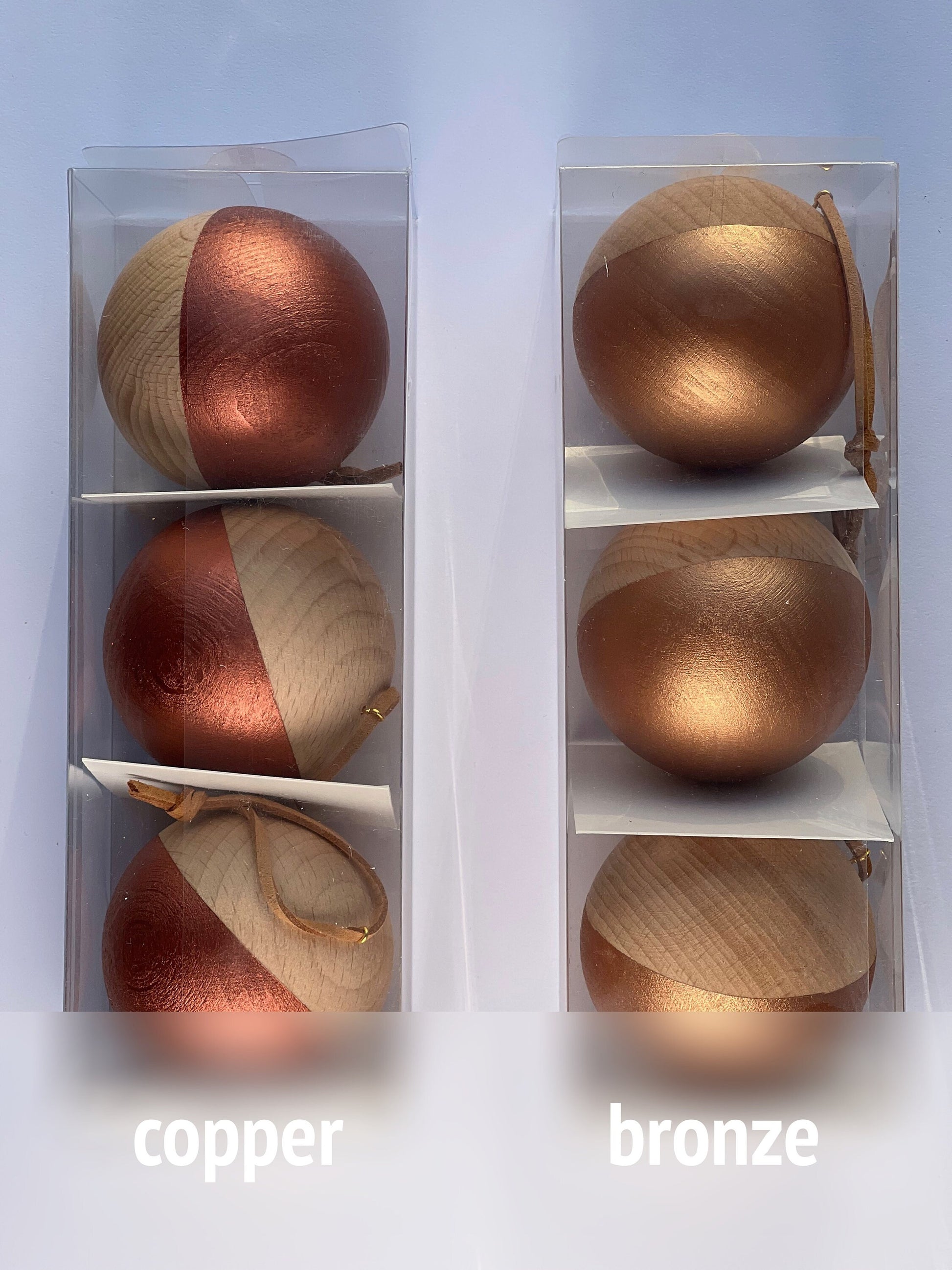 3 Wooden Baubles Set - Single Colour | Minimalist Christmas | Painted Wood Bauble | Scandi Decor | Handmade |Sustainable Hardwood Chrismas