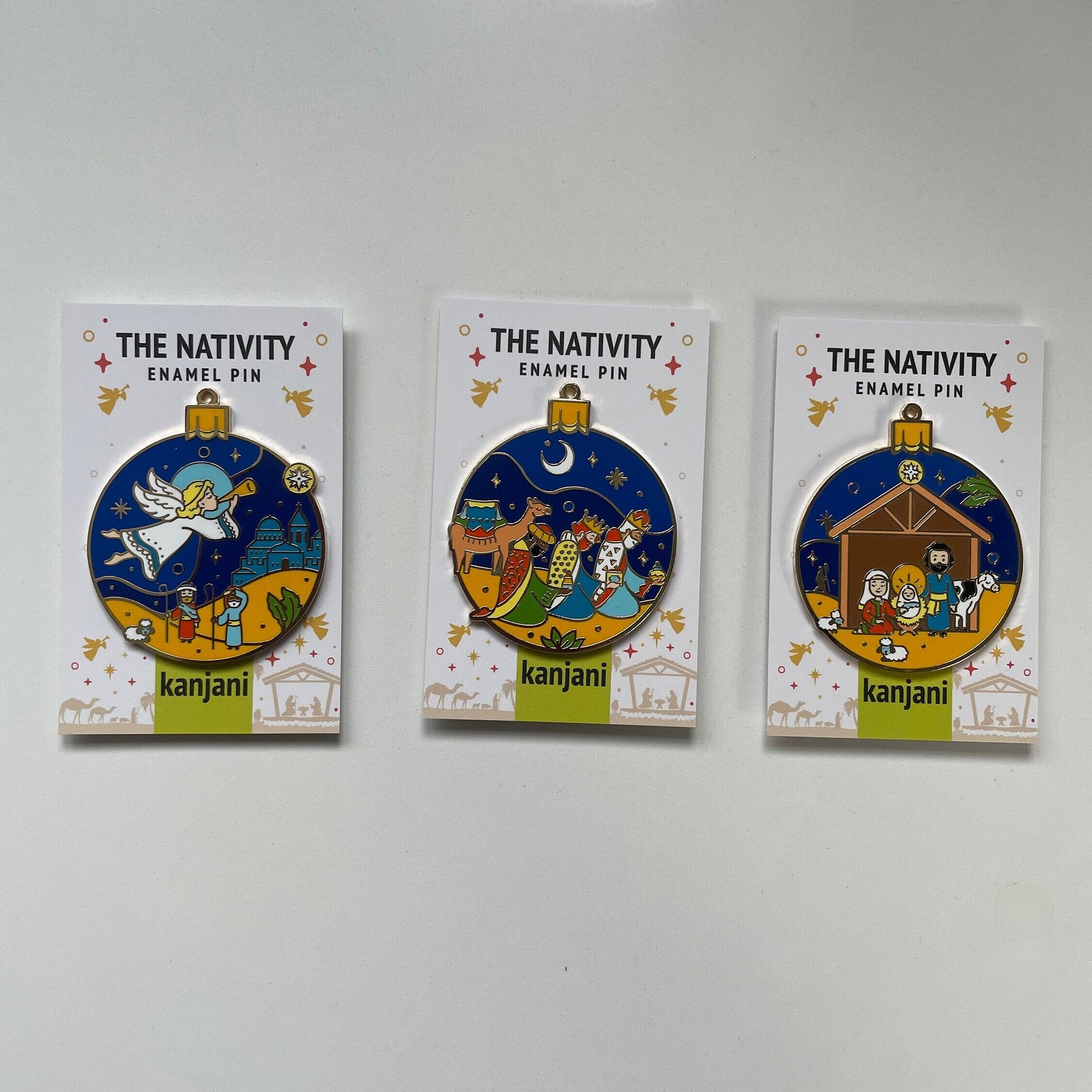Nativity Enamel pin gift, ornament, bauble, keychain, fridge magnet, Magi, 3 wise men, kings, Christmas, Tree