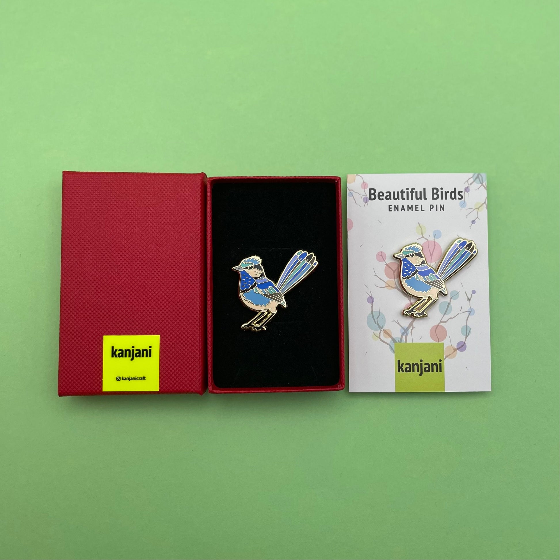 Splendid Fairywren bird Enamel pin, Fairy Wren, Australian, Tropical, Blue bird, pigeon, magpie, Festive Bird,Gift for her, gift for him