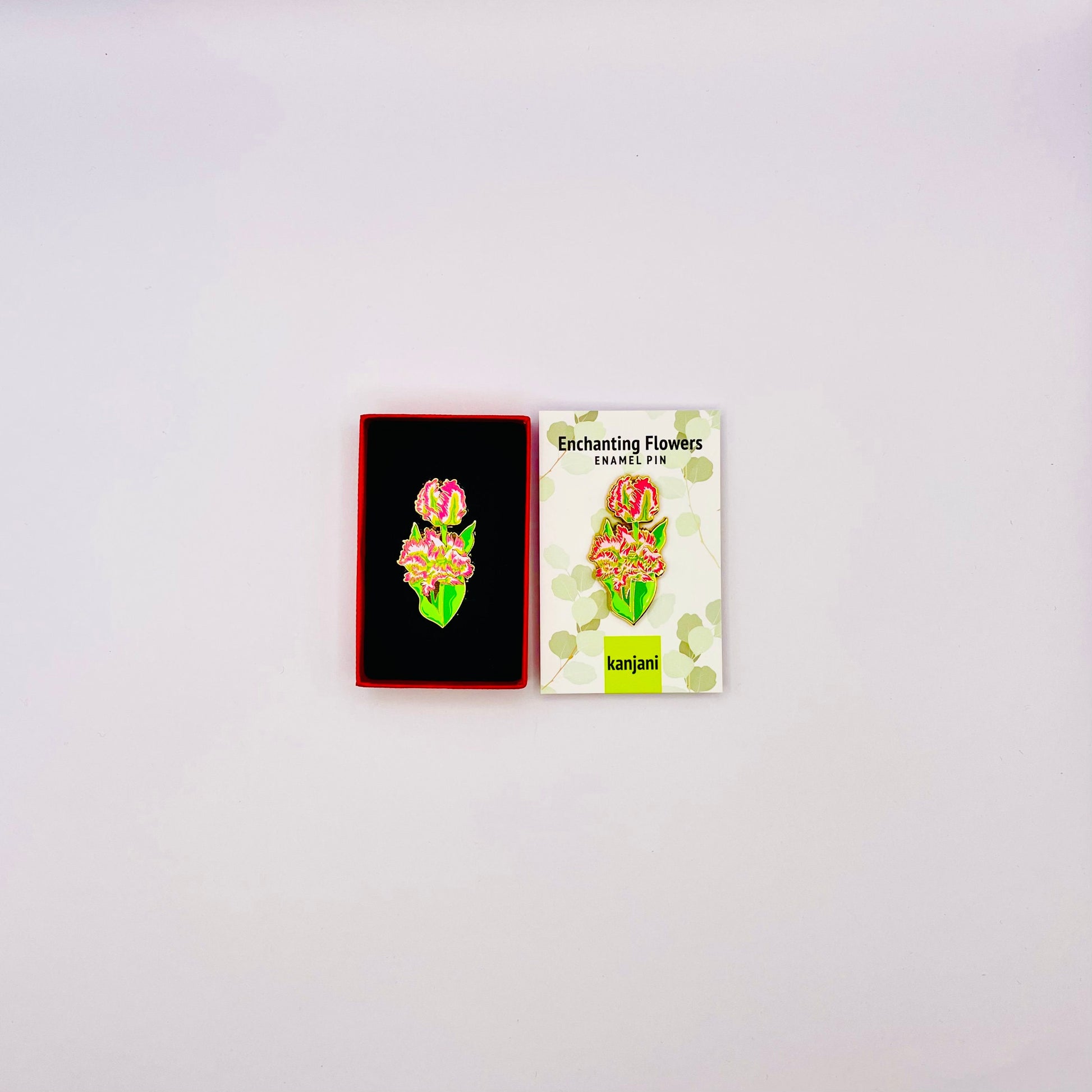 Tulip Enamel pin gift Badge, Frilly Parrot, Gift for her, Mothers Day