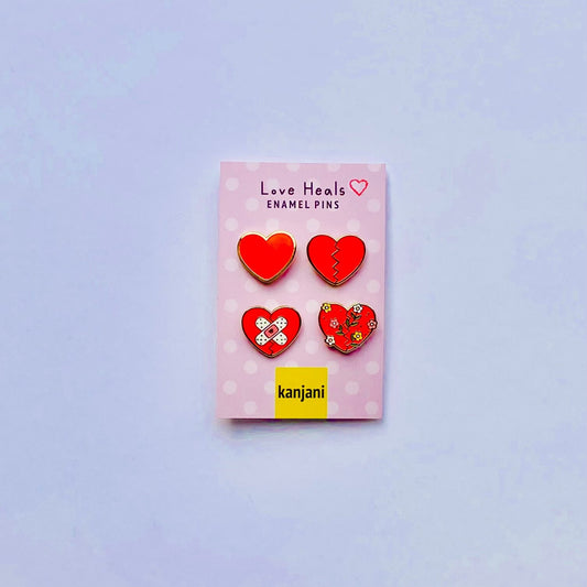Red Heart, Heartbreak Healing mini Enamel pin gifts, Galentines, Self gift, Encouragement