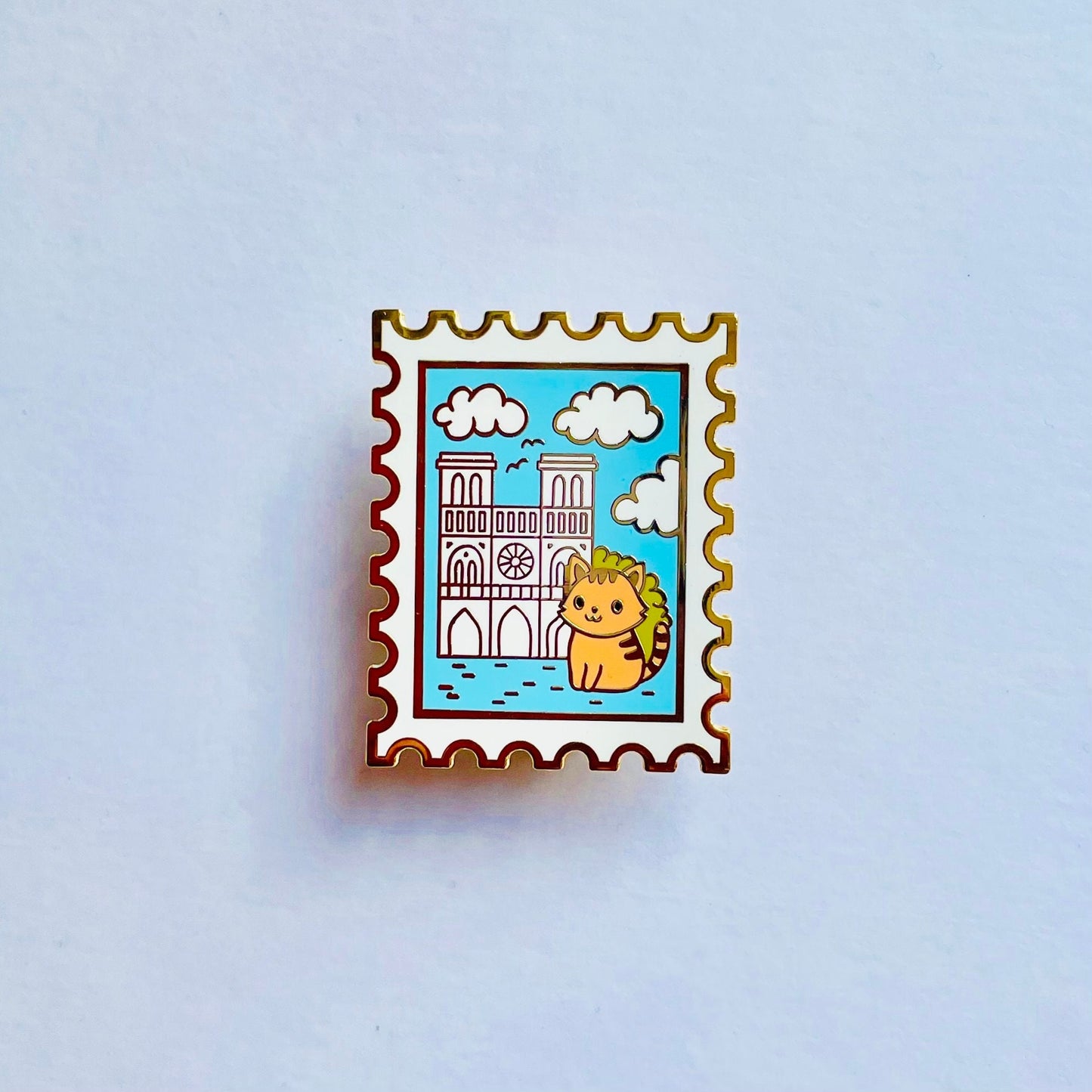 Notre Dame enamel pin | Paris tourist | Pippi’s Holiday Vacation | Rue de L’abreuvoir | Cat lover gift | Arc de Triomphe | Eiffel Tower gift