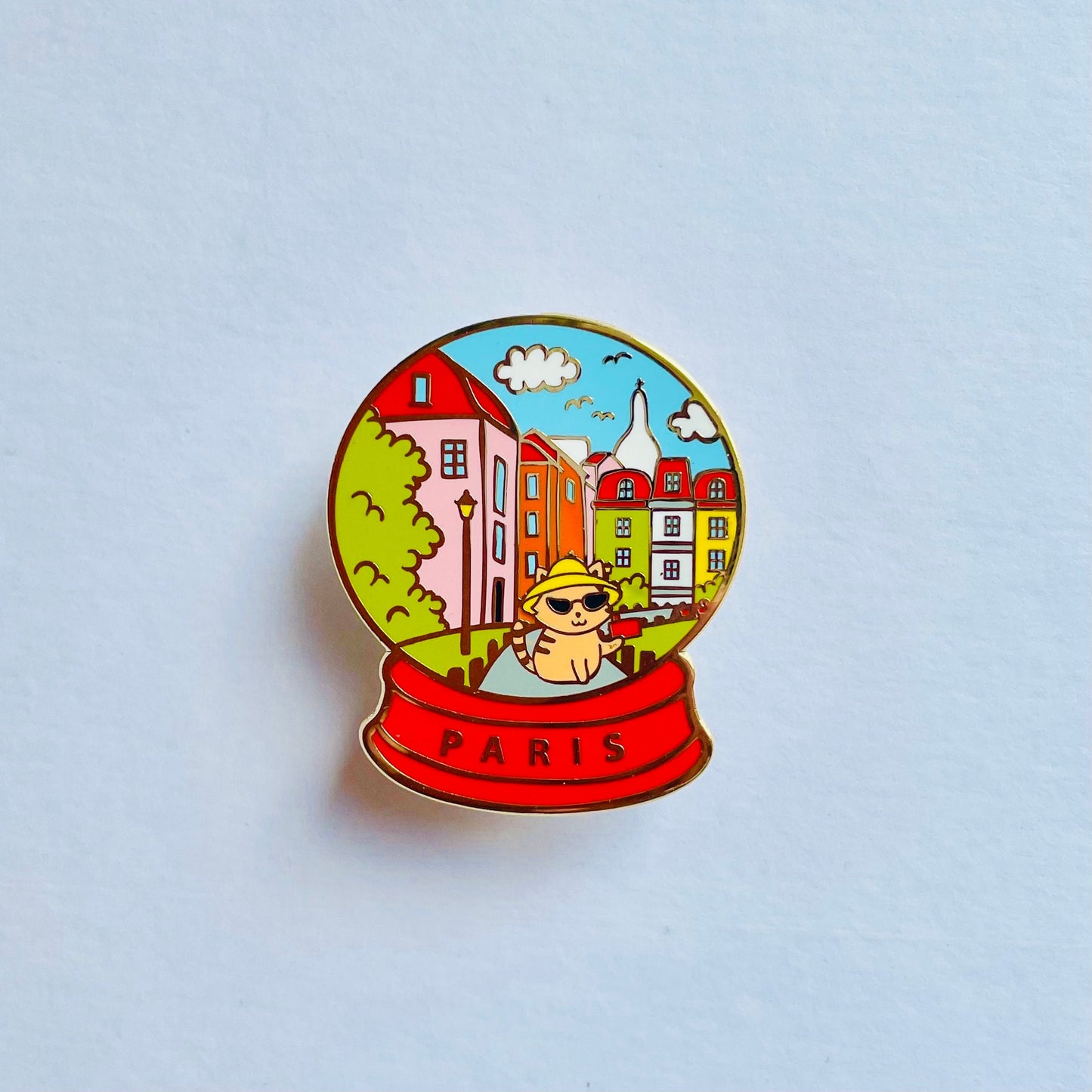 Notre Dame enamel pin | Paris tourist | Pippi’s Holiday Vacation | Rue de L’abreuvoir | Cat lover gift | Arc de Triomphe | Eiffel Tower gift