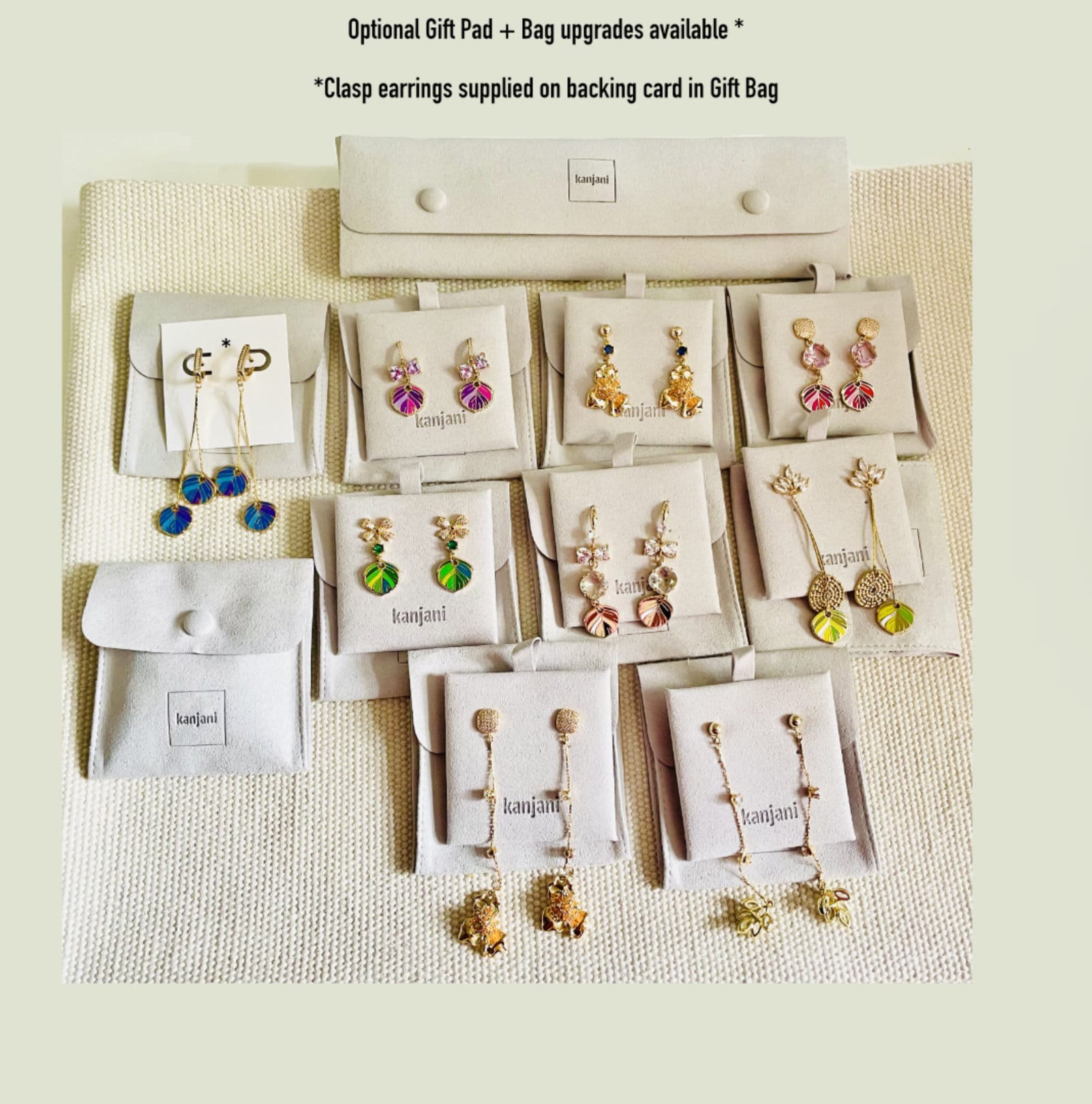 Feather Earrings: Colourful Enamel and Crystal Dangles (18k Gold Plated), Advent calendar