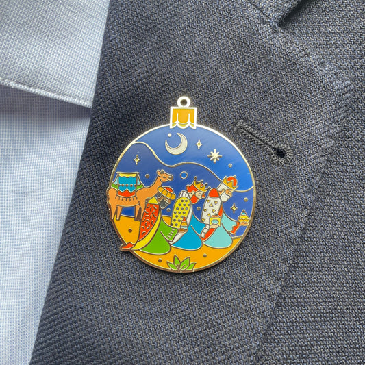 Nativity Enamel pin gift, ornament, bauble, keychain, fridge magnet, Magi, 3 wise men, kings, Christmas, Tree