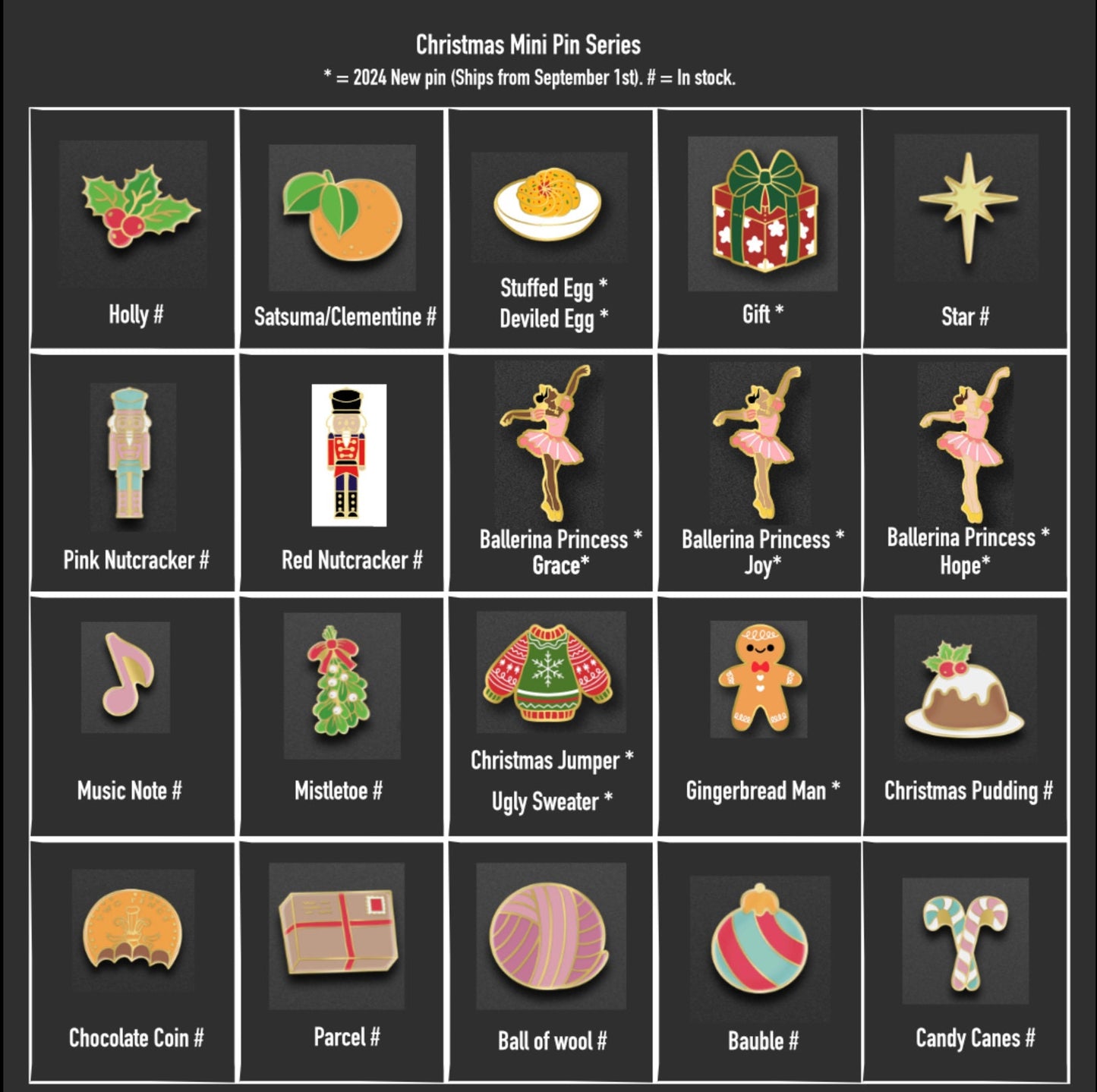 Holiday Mini Enamel Pins, Christmas Designs (Advent Calendar Fillers), Christmas gift, stocking stuffer, Advent calendar