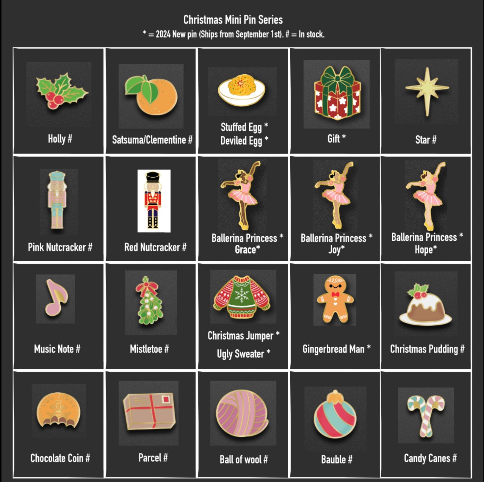 Holiday Mini Enamel Pins, Christmas Designs (Advent Calendar Fillers), Christmas gift, stocking stuffer, Advent calendar