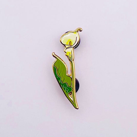 Calla Lily zantedeschia gold hard enamel pin