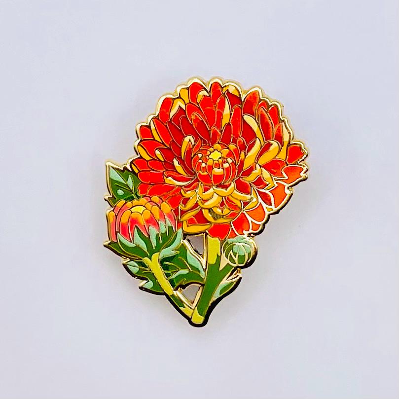 Chrysanthemum flower big acrylic earrings, stud, dangle, cute gift for her, November birth flower