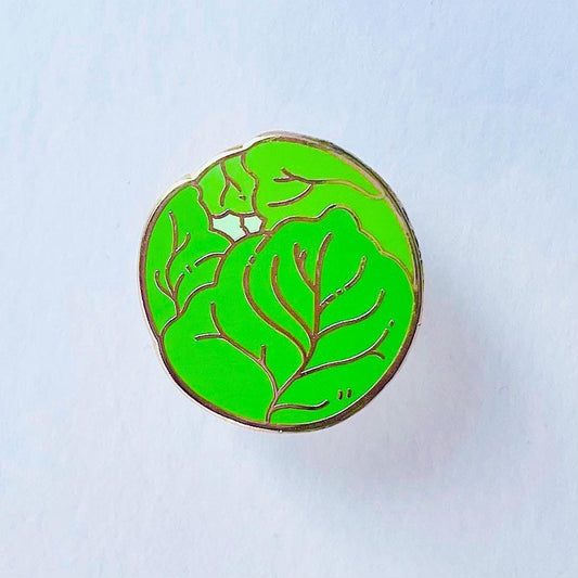 Brussels sprout gold hard enamel pin badge