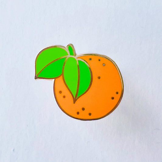 Orange clementine gold hard enamel pin badge