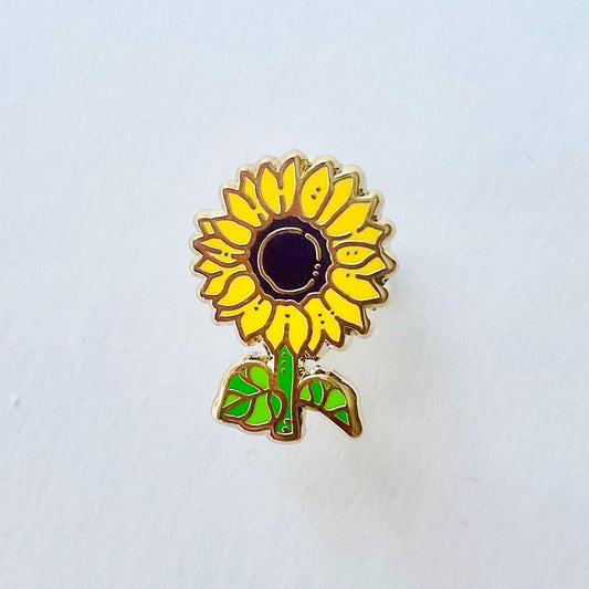 Sunflower gold hard enamel lapel pin badge
