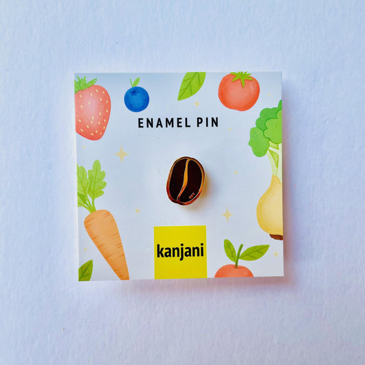 Coffee bean gold enamel pin lapel badge