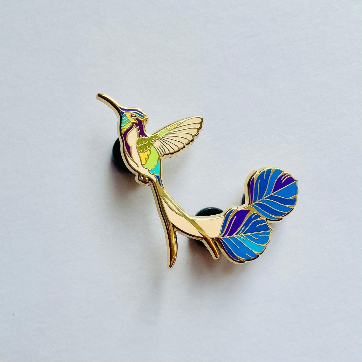 Enamel Feather Earrings: Purple Gold Dangle - Crystal Bow Detail, Advent calendar