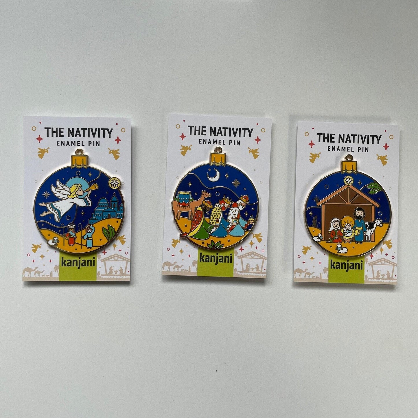 Nativity Enamel pin gift, ornament, bauble, keychain, fridge magnet, Magi, 3 wise men, kings, Christmas, Tree