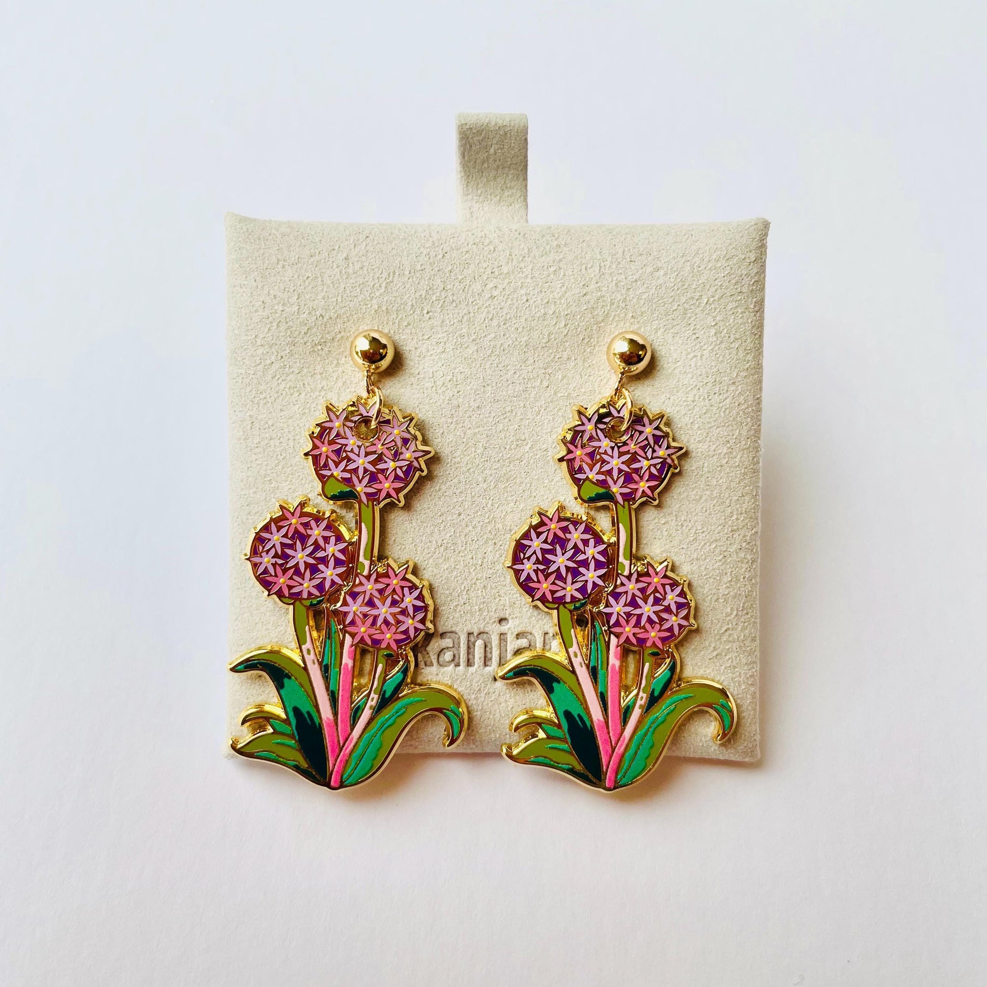 Orange Chrysanthemum Earrings - Acrylic Floral Studs with Dangle, Advent calendar