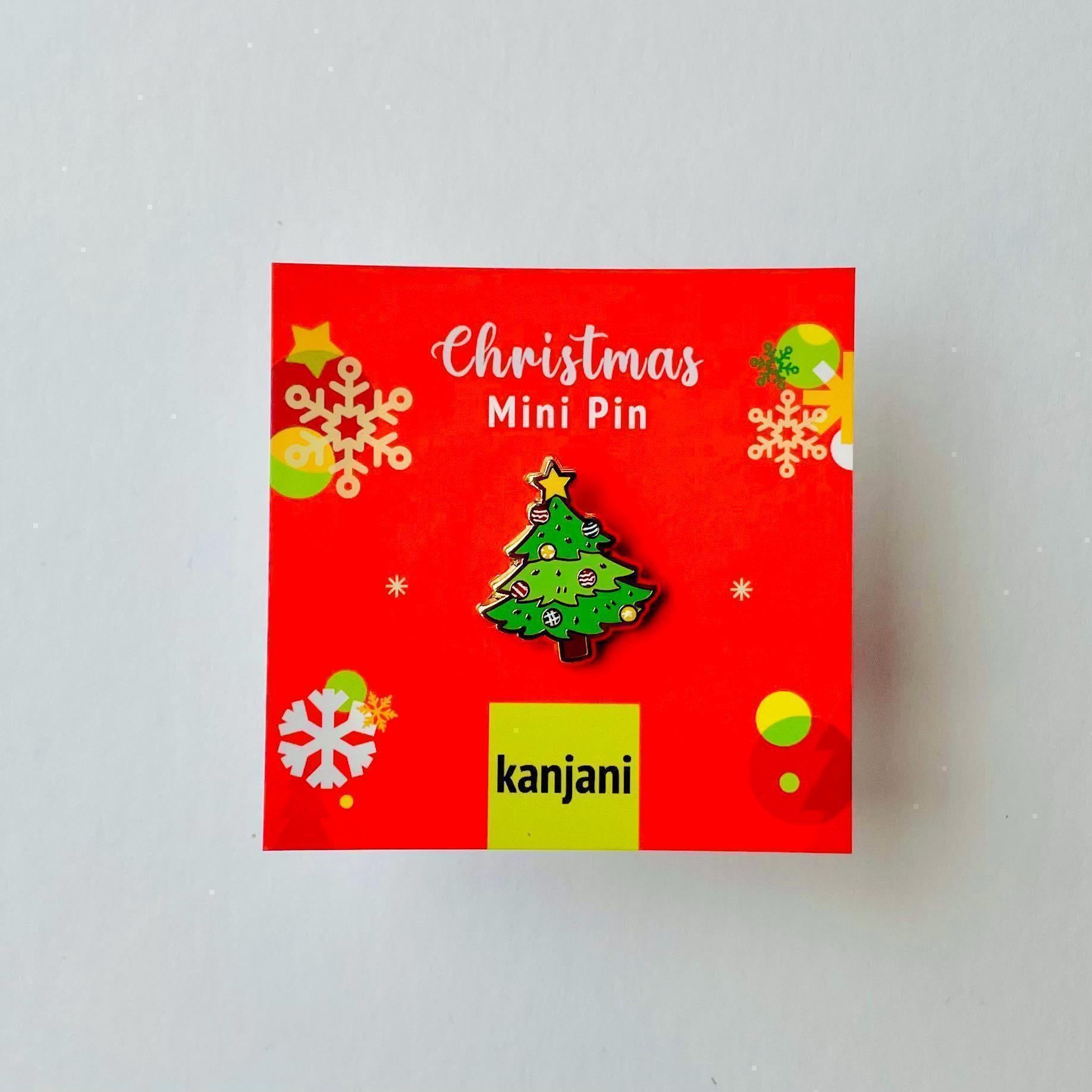 Christmas tree with star Mini cute enamel pin, Christmas gift, Christmas lanyard badge, gift under 15, Advent Calendar Stocking stuffer
