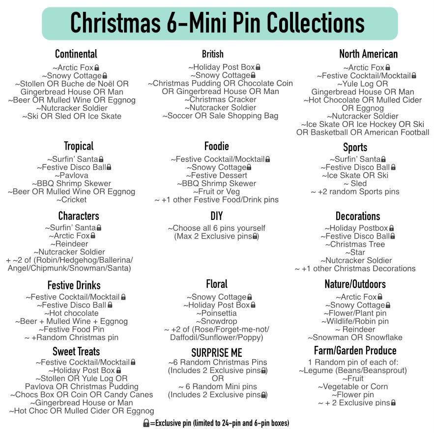 Gaffe Box - 6 Earrings stud pairs OR 6 Mini Pins + FREE Misprint Christmas Gift Box
