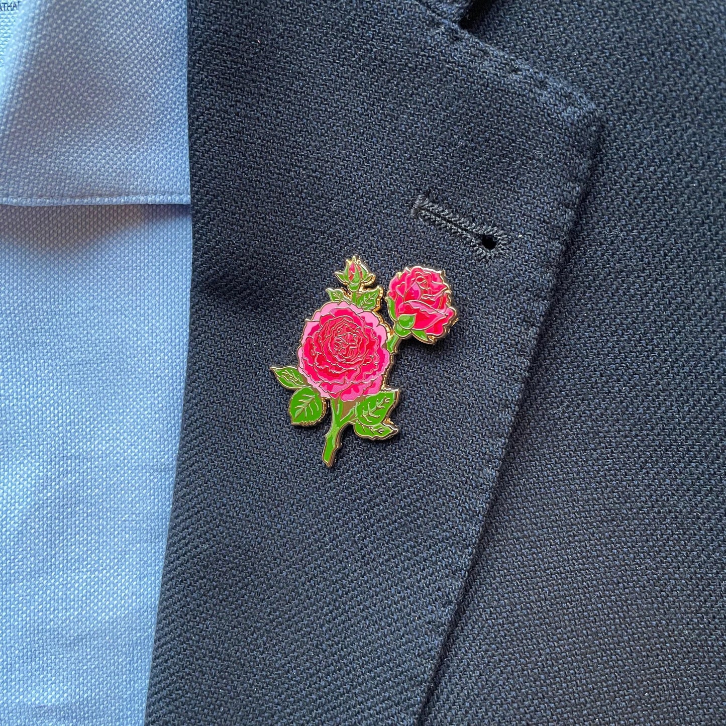 Red Rose Enamel pin gift, Flower lapel pin, valentines Badge Brooch, romantic, Gift for her, June birth flower