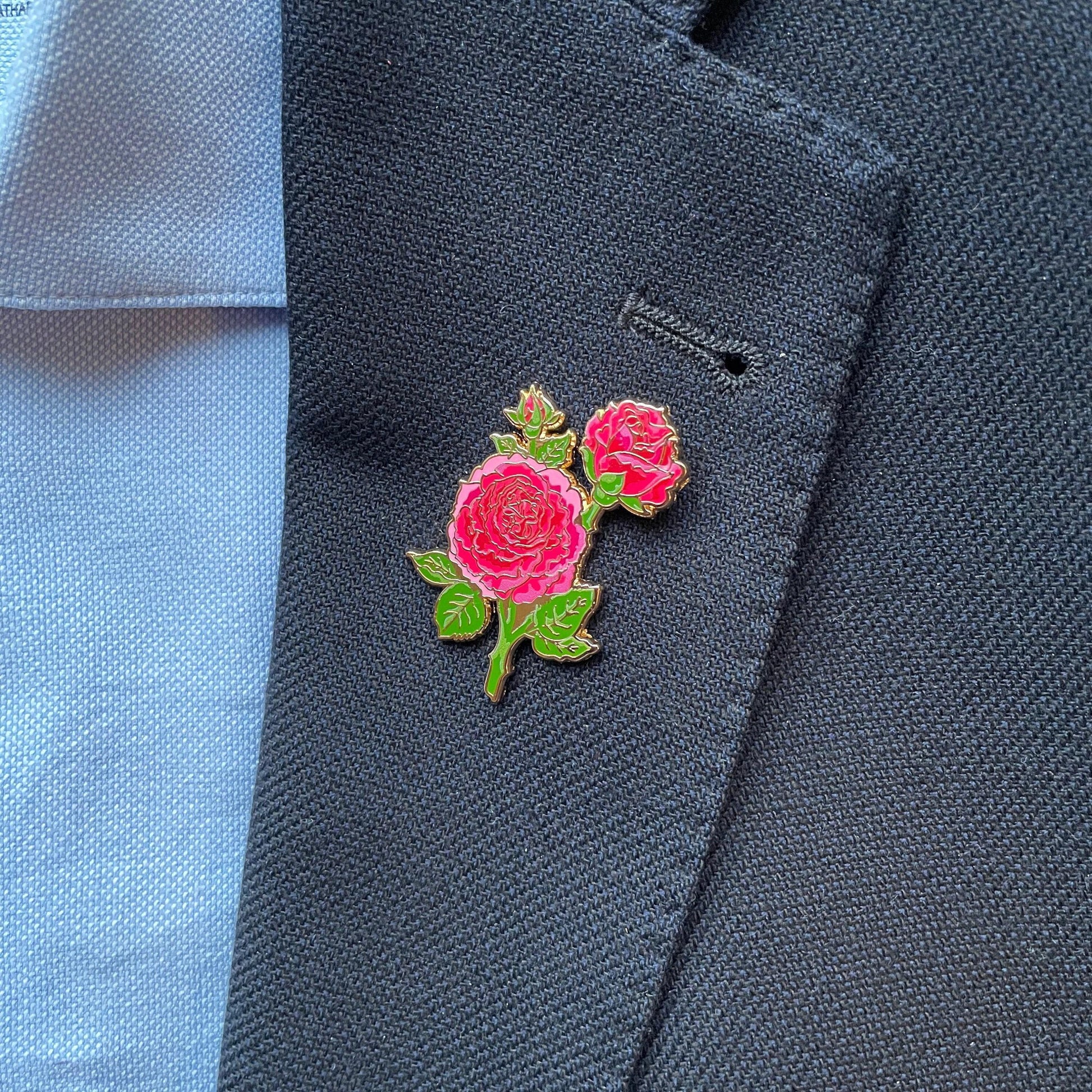 Red Rose Enamel pin gift, Flower lapel pin, valentines Badge Brooch, romantic, Gift for her, June birth flower
