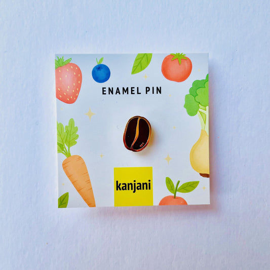 Coffee bean gold enamel pin lapel badge