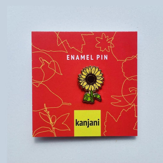 Yellow sunflower gold hard enamel mini pin